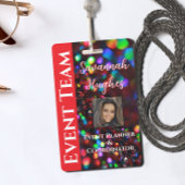 Donkerrode sprankelende foto badge