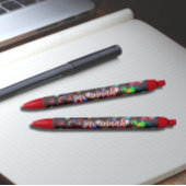 donkerrode sprankelende pen