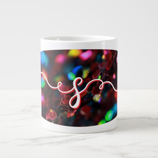 donkerrode sprankeling grote koffiekop (Voorkant)