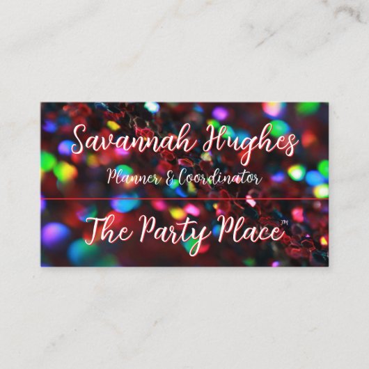 donkerrode sprankeling visitekaartje (Voorkant)