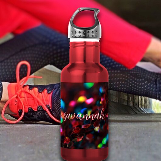 donkerrode sprankeling waterfles