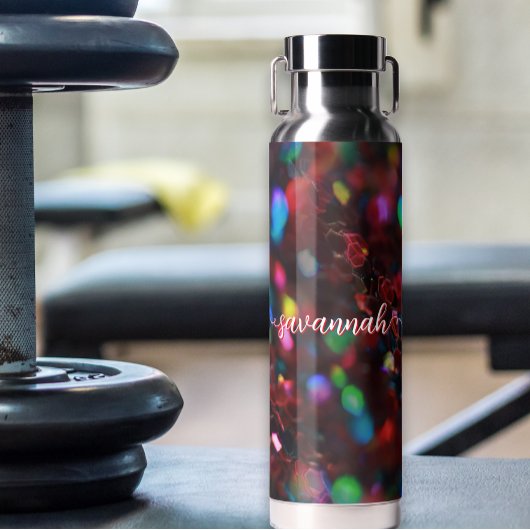 donkerrode sprankeling waterfles