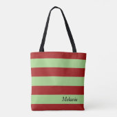 Donkerrode strepen tote bag (Achterkant)