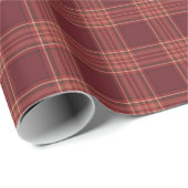 Donkerrode tartanruit cadeaupapier (Rol Hoek)