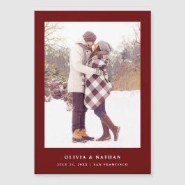 Donkerrode tekst en foto | Magnetisch De datum ops