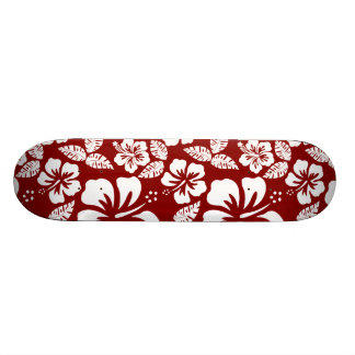 Donkerrode tropische hibiscus skateboard