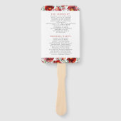 Donkerrode tuinbloemen handwaaier (Voorkant)