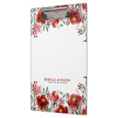 Donkerrode tuinbloemen klembord (Links)