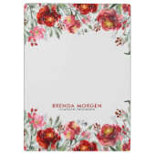 Donkerrode tuinbloemen klembord (Achterkant)