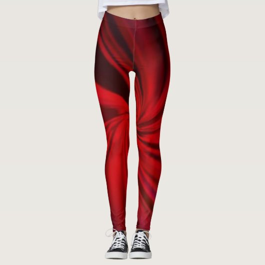 Donkerrode Vector Abstracte Heldere Textuur Leggin Leggings (Voorkant)