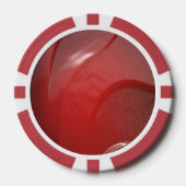 Donkerrode, verfijnde kunststof textuur poker chips (Voorkant)