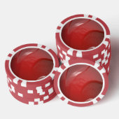 Donkerrode, verfijnde kunststof textuur poker chips (Opstapeling)