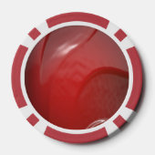 Donkerrode, verfijnde kunststof textuur poker chips (Achterkant)