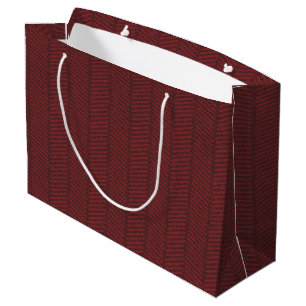 Donkerrode visgraat patroon Grote Gift Bag Groot Cadeauzakje