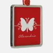 Donkerrode vlinder kiest het hoogste Ornament (Rechts)