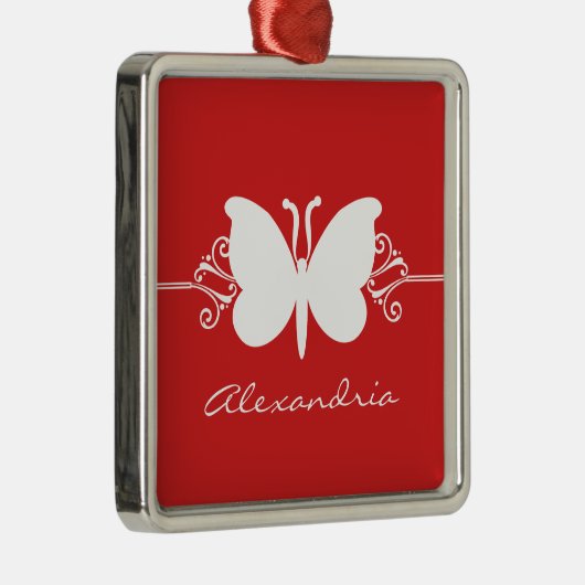 Donkerrode vlinder kiest het hoogste Ornament (Rechts)