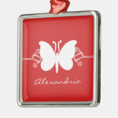 Donkerrode vlinder kiest het hoogste Ornament (Links)