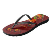 Donkerrode vlinders paar teenslippers (Schuin)