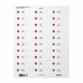Donkerrode vloour de lis-symbool etiket (Full Sheet)