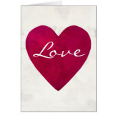 Donkerrode Waterverf Love Heart (Voorkant)