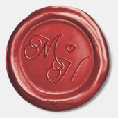 Donkerrode Wax Seal  Custom Bruiloft Stickers (Voorkant)