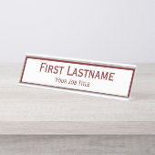 Donkerrode wijn - Aangepaste naam Bureau Naambordje (Voorkant)