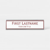 Donkerrode wijn - Aangepaste naam Bureau Naambordje (Voorkant)