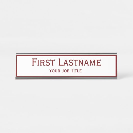 Donkerrode wijn - Aangepaste naam Bureau Naambordje (Voorkant)