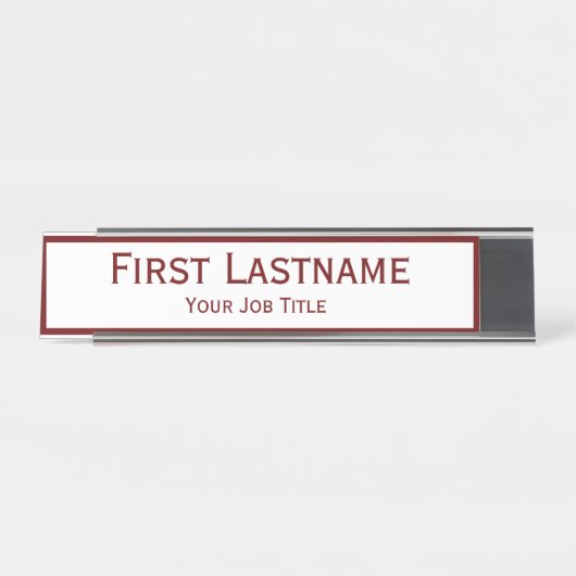 Donkerrode wijn - Aangepaste naam Bureau Naambordje (Voorkant)