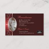  donkerrode wijngrenzen Logo Foto voor sierdoelein Visitekaartje (Achterkant)