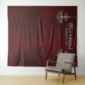 Donkerrode witte kroonluchters trouwfotobackdrop wandkleed (In Situ (horizontaal))