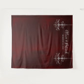 Donkerrode witte kroonluchters Trouwfotobehang Wandkleed (Voorkant (horizontaal))