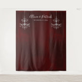 Donkerrode witte kroonluchters Trouwfotobehang Wandkleed (Voorkant)