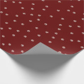 Donkerrode witte parels cadeaupapier (Hoek)