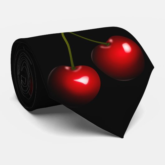 Donkerrode zoete kersen stropdas (Opgerold)