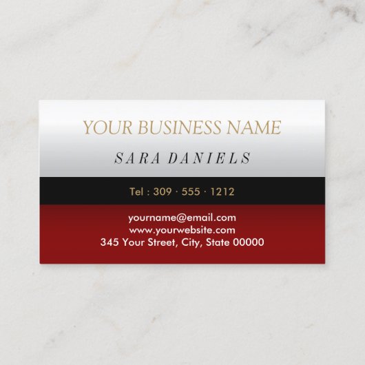 Donkerrode, zwarte en witte kaneel Rode Lips Visitekaartje (Achterkant)