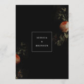 DonkerRomantisch Bloemen Nederlands Meester Schild Menu (Achterkant)