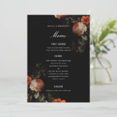 DonkerRomantisch Bloemen Nederlands Meester Schild Menu (Staand voorkant)