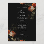 DonkerRomantisch Bloemen Nederlands Meester Schild Menu (Voorkant)
