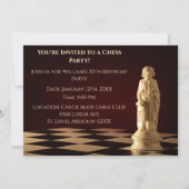 Donkerrood 30ste verjaardag partij schaakbisschop kaart (Voorkant)