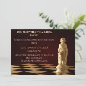 Donkerrood 30ste verjaardag partij schaakbisschop kaart (Staand voorkant)