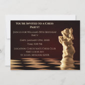 Donkerrood 30ste verjaardag partij schaakridder kaart (Voorkant)