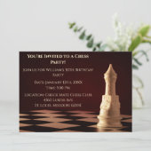 Donkerrood 30ste verjaardag partij schaaktang kaart (Staand voorkant)