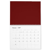 Donkerrood #650000, koperkorst kalender (Feb 2027)