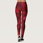 Donkerrood Abstract bladpatroon Leggings (Achterkant)
