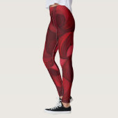 Donkerrood Abstract bladpatroon Leggings (Links)