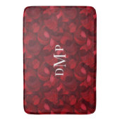 Donkerrood Abstract bladpatroon monogram Badmat (Voorkant Verticaal)
