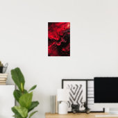 Donkerrood Abstract Textuur Design Poster (Thuiskantoor)