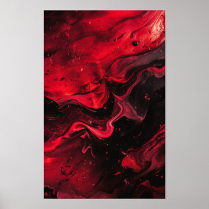 Donkerrood Abstract Textuur Design Poster