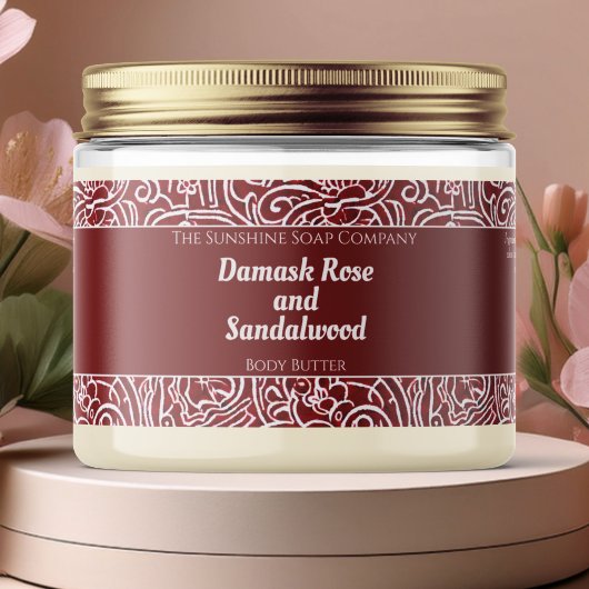 Donkerrood Abstract waterdicht cosmetica potje lab Waterfles Etiket